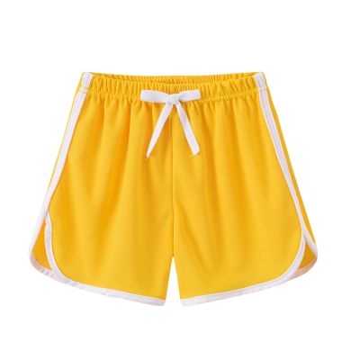 Girls Boys Running Athletic Cotton Shorts, Kids Fashion Cotton Beach Sports Workout Youth Volleyball (Yellow, 2 Year)
