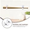 LIOOBO Multi-function Wooden Bat Hanger Wall-mounted Baseball Bat Rack Display Holder for Home Scratch Stand view 2