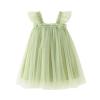 Toddler Girls Fly Sleeve Solid Tulle Princess Dress Dance Party Dresses Clothes Baby Girl Dress (Green, 2-3 Years) view 1