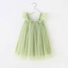 Toddler Girls Fly Sleeve Solid Tulle Princess Dress Dance Party Dresses Clothes Baby Girl Dress (Green, 2-3 Years) view 2