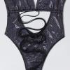 2024 2024 One Piece Swimsuit Womens Bodysuit Snakeskin Sexy Sequin Shiny Bathing Suit Festival Dance Clothing Rave Outfit view 4