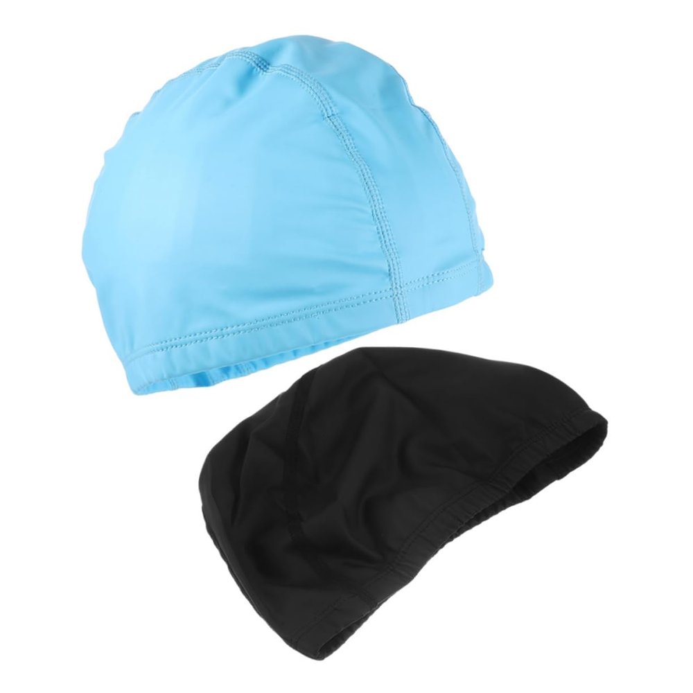 BESPORTBLE 2pcs Swim Caps for Adults Flexible Pu Swimming Hat for Hair Skid Design Unisex Swim Cover and Comfortable Fit for Pool and Bath Use