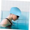BESPORTBLE 2pcs Swim Caps for Adults Flexible Pu Swimming Hat for Hair Skid Design Unisex Swim Cover and Comfortable Fit for Pool and Bath Use view 2