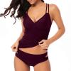 Swimsuits for Older Women Cute Floral Tankini Baithing Suit with Underwire Two Piece High Waist Athletic Tankinis Purple view 2