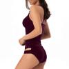 Swimsuits for Older Women Cute Floral Tankini Baithing Suit with Underwire Two Piece High Waist Athletic Tankinis Purple view 4