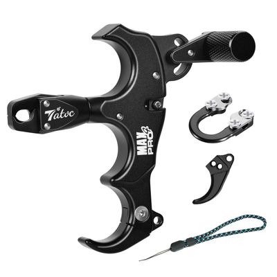 Tatoc Bow Release Thumb Archery 360 Rotatable Thumb Release for Compound Bow 3/4 Finger Release-Bow Trigger (Black)