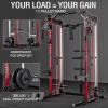 Mikolo Power Cage, 2000LB Power Rack with Independent Dual Pulley System, Multi-Function Home Gym Workout Machine for Cable Crossover (Red) view 2