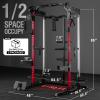 Mikolo Power Cage, 2000LB Power Rack with Independent Dual Pulley System, Multi-Function Home Gym Workout Machine for Cable Crossover (Red) view 4