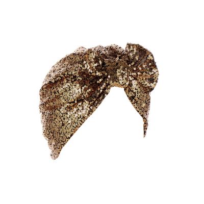 1 Pack Pre Tied Chemo Head Scarf Beanie Turban Cover Cap For Headwraps Headwear Bandana For Hair Loss (Gold, One Size)