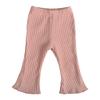 MYGBCPJS Baby Girls 2 Pack Ribbed Flare Trousers Toddler Elastic Waist Bell Bottoms Pants Infant Relaxed Fit Ruffle Leggings view 3