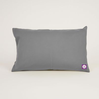 Yogikuti Cotton-Filled Iyengar Yoga Pillow, Cotton Cushion Best for Back & Neck Support in Restorative Pose, Meditation (Grey)