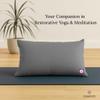 Yogikuti Cotton-Filled Iyengar Yoga Pillow, Cotton Cushion Best for Back & Neck Support in Restorative Pose, Meditation (Grey) view 3
