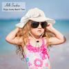 Baby Girl Sun Hat with UPF 50+ Outdoor Adjustable Beach Hat with Wide Brim Bucket Hats (6-12 Months, White Beige Stripe 2pcs) view 3