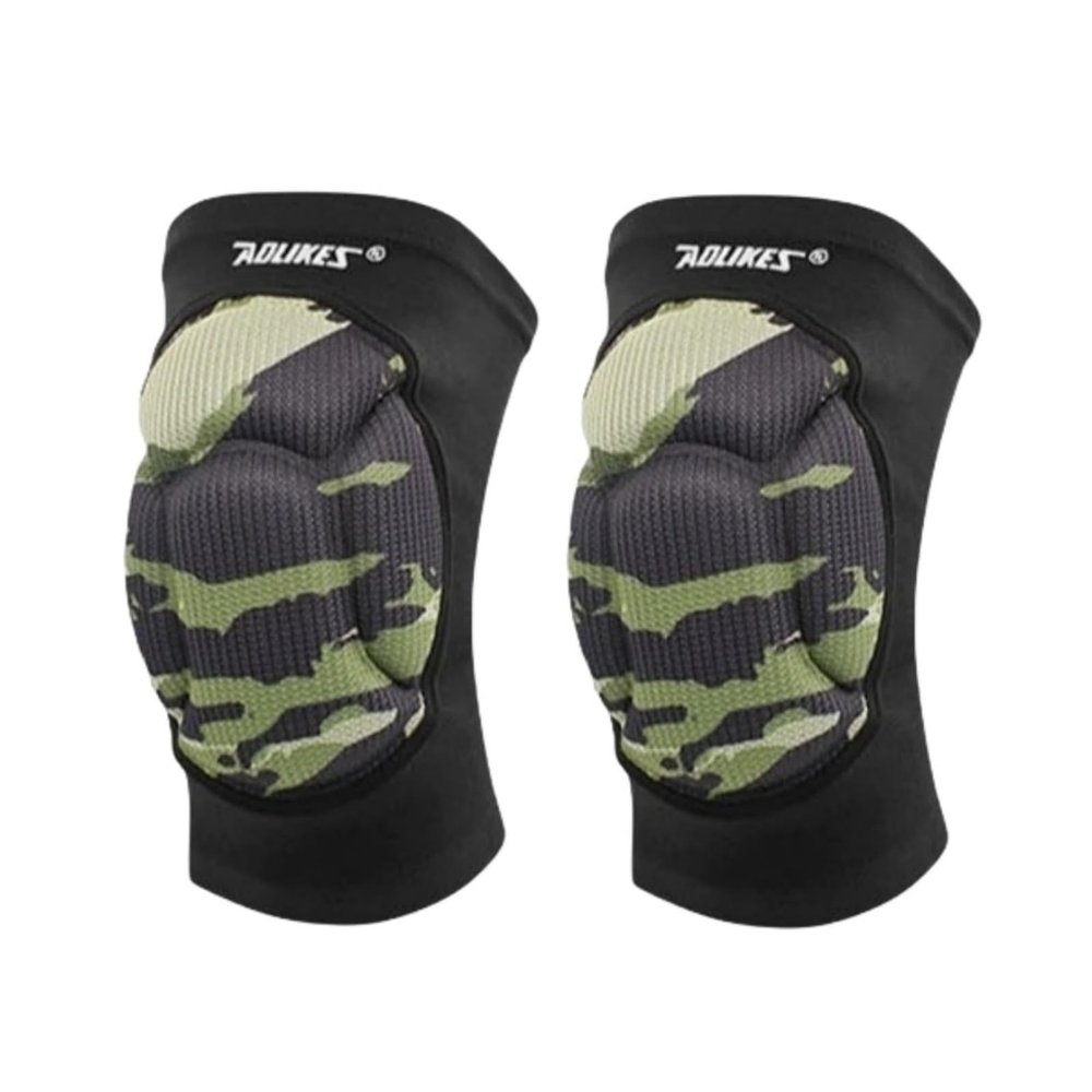 Mcolics Knee Pads for Basketball, Soft Breathable Knees Protective Gear for Men Women Youth, Knee Braces for Volleyball Football Dance Yoga Wrestling Running Cycling (Green Camouflage), Large