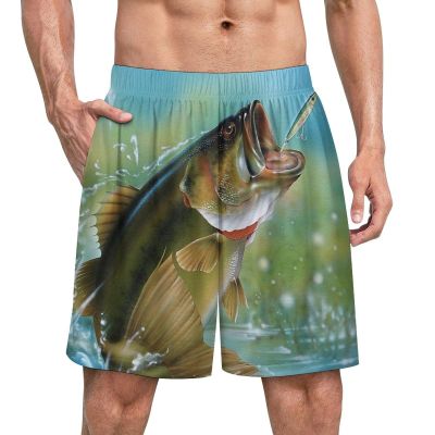Bass Fishing Men's Pajama Shorts Lightweight Lounge Pants Pj Bottoms Sleep Pants S