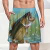 Bass Fishing Men's Pajama Shorts Lightweight Lounge Pants Pj Bottoms Sleep Pants S view 2