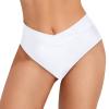 askedwayu Women's High Waisted Bikini Bottom Full Coverage Tummy Control Ruched Bathing Suit Sports Vintage Swim Suit Bottoms view 2