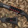 Aileokeio 4 Packs 6 Rounds Shotgun Side Saddle Carrier 12/20 Gauge Shotgun Shell Holder Molle Buttstock Shotgun Card with Adhesive Back Sticker(Black) view 3