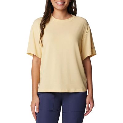 Columbia Women's Boundless Trek Short Sleeve Shirt (US, Alpha, Medium, Regular, Regular, Sunkissed)
