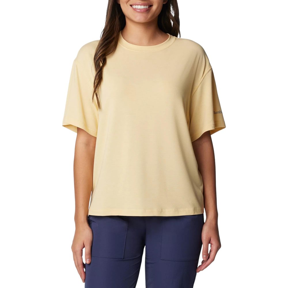 Columbia Women's Boundless Trek Short Sleeve Shirt (US, Alpha, Medium, Regular, Regular, Sunkissed)