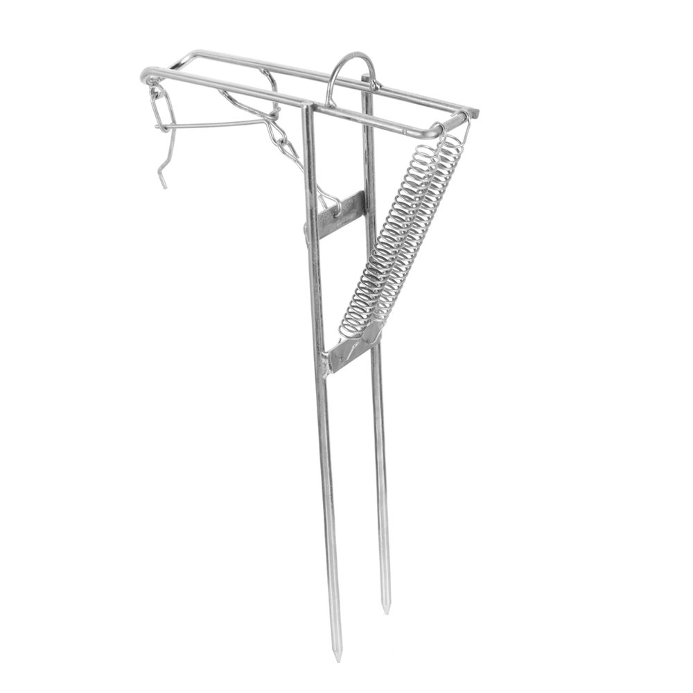KOMBIUDA 1pc Automatic Fishing Rod Holder Bracket Stainless Steel Spring Support for Ground Fishing Portable and Easy to Install Locks to Prevent Rods from Falling