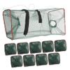 BESPORTBLE 10pcs Foldable Nylon Mesh Shrimp Net Aquaculture Cage for Crab and Lobster Fishing Rectangular Design Random for Indoor and Outdoor Use view 1