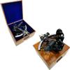 ACTIVE INDUSTRIES 9'' Tamaya 1712 Sextant Instruments Solid Aluminum Sextant Black Ship Navigation Fully Functional Sextant with Wooden Box Rustiv Vintage Gift, Black/ Brown