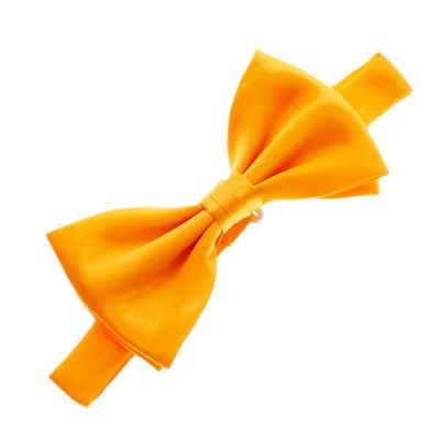 My Lello Classic Men's Pre- Tied Satin Adjustable Bow Tie Solid Formal Tuxedo Style - Golden Yellow