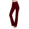 MC&LO Cotton Spandex High Rise Bootcut Flare Yoga Pants Legging(Regular Size/Plus Size) S-4XL (34" Inseam) Burgundy view 2