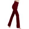 MC&LO Cotton Spandex High Rise Bootcut Flare Yoga Pants Legging(Regular Size/Plus Size) S-4XL (34" Inseam) Burgundy view 3