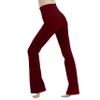 MC&LO Cotton Spandex High Rise Bootcut Flare Yoga Pants Legging(Regular Size/Plus Size) S-4XL (34" Inseam) Burgundy view 4