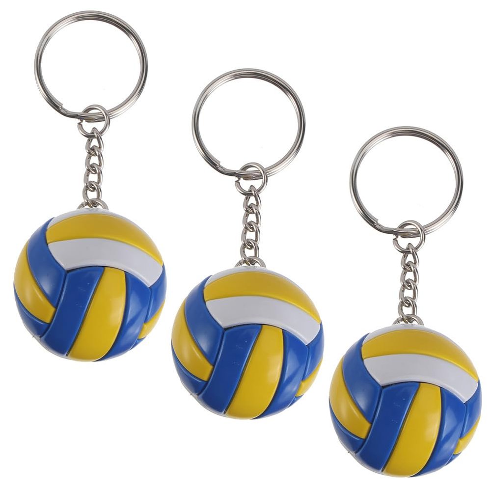 Ipetboom Volleyball Keychain: 3Pcs PU Volleyball Key Chain Pendant -Cute Hanging Volleyball Pendant Volleyball Player Key Charm For Volleyball Players Backpacks,Volleyball Themed Party Supplies