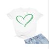 5X-Large White Mens Love Heart St. Patrick's Day 4 Leaf Clovers Shamrocks T-Shirt view 1