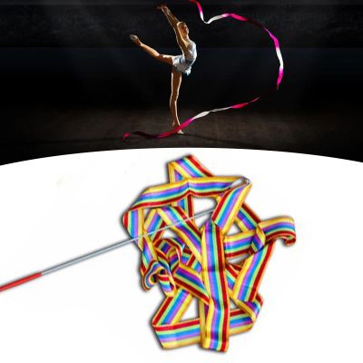 4m/13.12ft Dance Ribbons Gymnastics Ribbon Streamers Dancing Streamers Wands for Kids (Coloful)