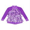 XUNZOO Kids Girls Mesh Long Sleeve Patchwork Shiny Sequins Ballet Dance Leotard Latin Jazz Stage Performance Outfits G0690Purple 8 Years view 3