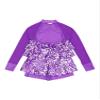 XUNZOO Kids Girls Mesh Long Sleeve Patchwork Shiny Sequins Ballet Dance Leotard Latin Jazz Stage Performance Outfits G0690Purple 8 Years view 4