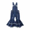 AIMAOMI Baby Girl Denim Overalls Bell Bottom Kid Children Fashionable Flared Pants Jeans Girls Workout Clothes (A, 2-3Years) view 1
