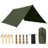 FREE SOLDIER Camping Tarp Waterproof Portable Multifunctional Outdoor Camping Traveling Awning Backpacking Shelter Rain Tarp (Dark Green 1010.5ft) view 1