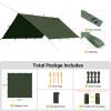 FREE SOLDIER Camping Tarp Waterproof Portable Multifunctional Outdoor Camping Traveling Awning Backpacking Shelter Rain Tarp (Dark Green 1010.5ft) view 2