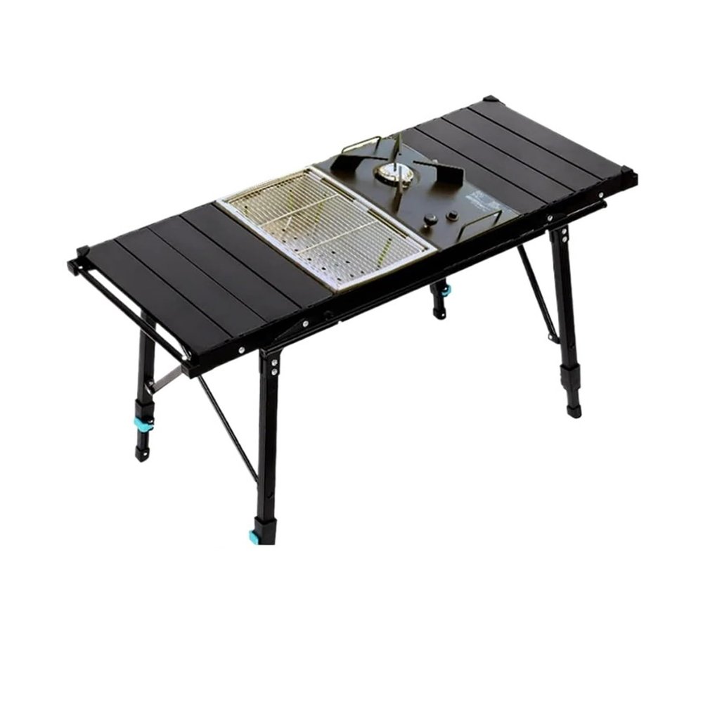 TEAKEA Picnic Camping IGT Table BBQ Grill Table Folding Removable Outdoor Picnic Backpacking FishingTable Light(IGT Table Without BBQ Grate)