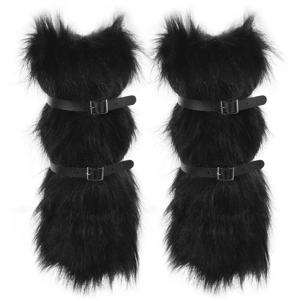 VALICLUD 1pair Warm Leg Warmers for Women Furry Socks Cozy Thick Boot Accessories for Cold Weather