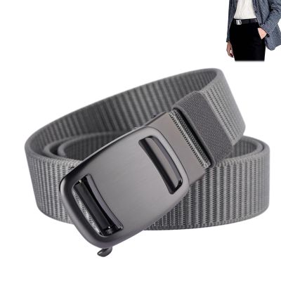 Pilot Tactical Belt, Automatic Belt Buckle, Outdoor Wear-Resistant Belt, Men Tactical Buckle Belt (Grey,120 cm)