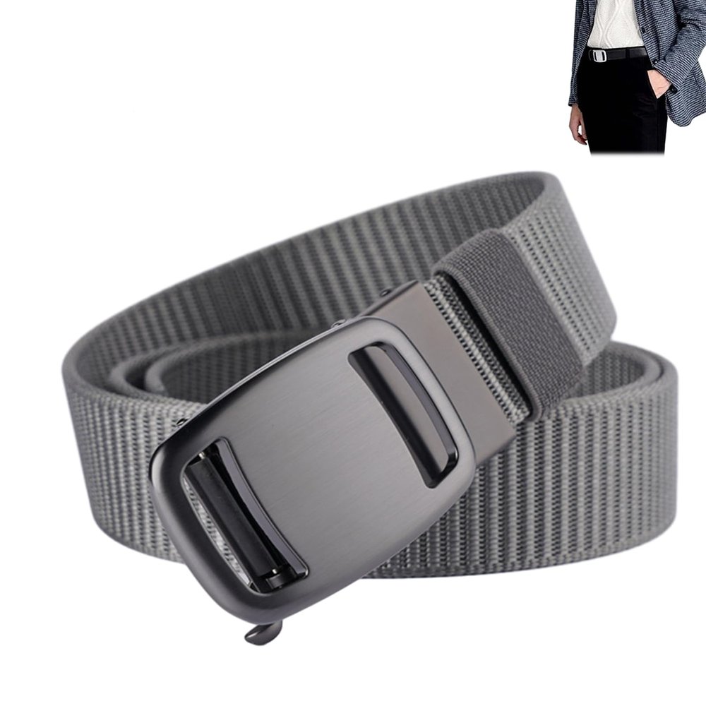 Pilot Tactical Belt, Automatic Belt Buckle, Outdoor Wear-Resistant Belt, Men Tactical Buckle Belt (Grey,120 cm)