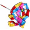 4m/13.12ft Dance Ribbons Gymnastics Ribbon Streamers Dancing Streamers Wands for Kids (Flame) view 3