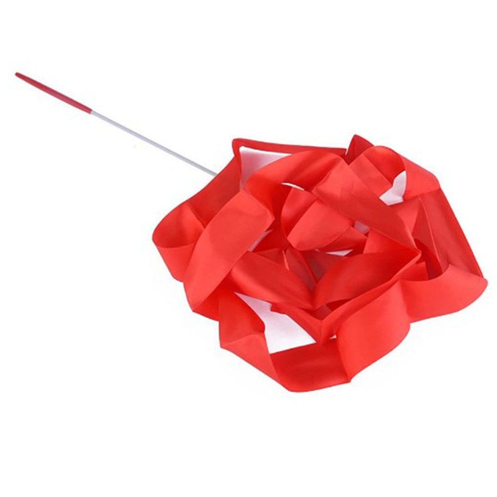 4m/13.12ft Dance Ribbons Gymnastics Ribbon Streamers Dancing Streamers Wands for Kids (Red)