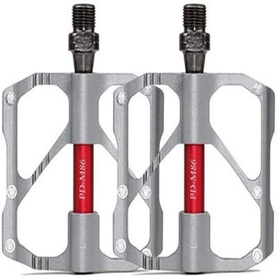 DWSEDF Bicycle Pedals Mountain Bike Aluminum Pedals Road Bike Riding Pedals (Color : 86silver, Size : Free Size)