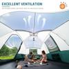 11 Person Camping Tent with Porch, Large Family Tents for Camping, PU1000MM Waterproof Tent with 5 Mesh Windows, Removable Rainfly, Reflective Windproof Rope, Big Dome Tent Fits 3 Queen Airbeds view 4