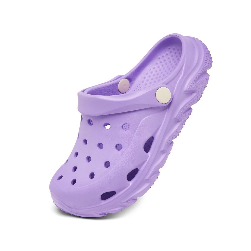 Purple Toddler Clogs for Girls Comfortable Slip on Sandals Beach Pool Slipper