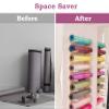 BBHW 9 Layer Wood Yoga Mat Holder Wall Mount, Large Capacity Foam Roller Storage Rack Organizer, Exercise Mats Shelves for Studio, Yoga Room, Office, 56425 view 2