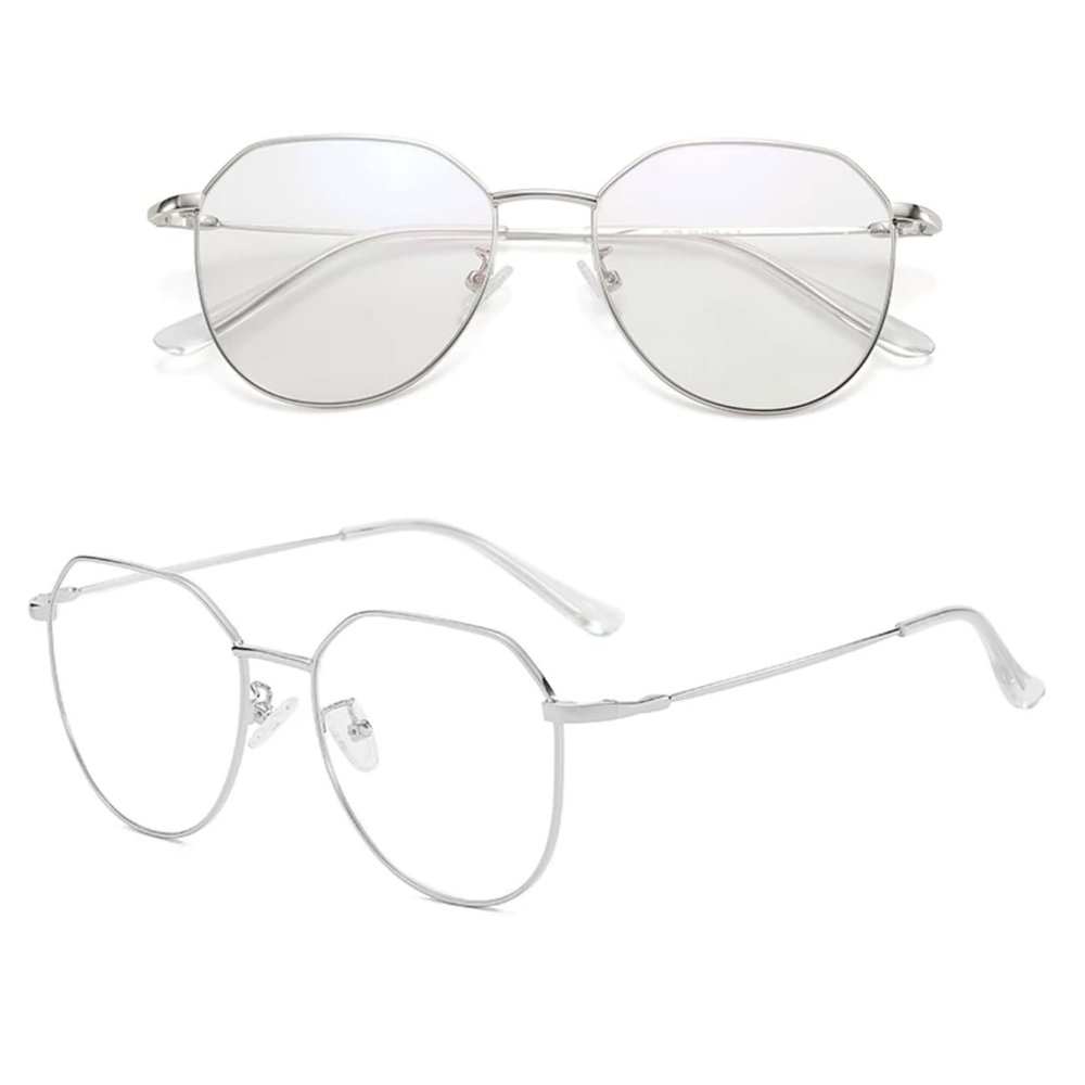 KFUGMAQN Myopia Glasses - Fashion Glasses for Men & Women (-300 Diopters, Silver)